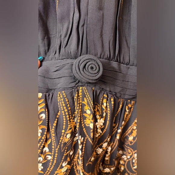 Farm Rio Black Paisley Print Long-Sleeve Mini Dress - Picture 14 of 15